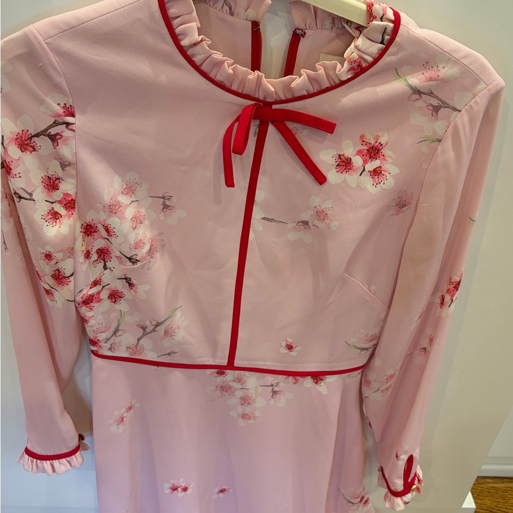 Ted Baker London Peach Blossom Print Dress Size 1